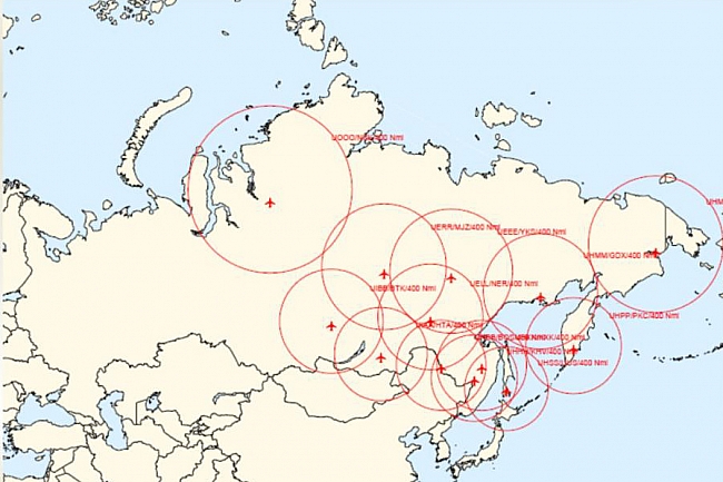 Карта аэропортов дальнего востока